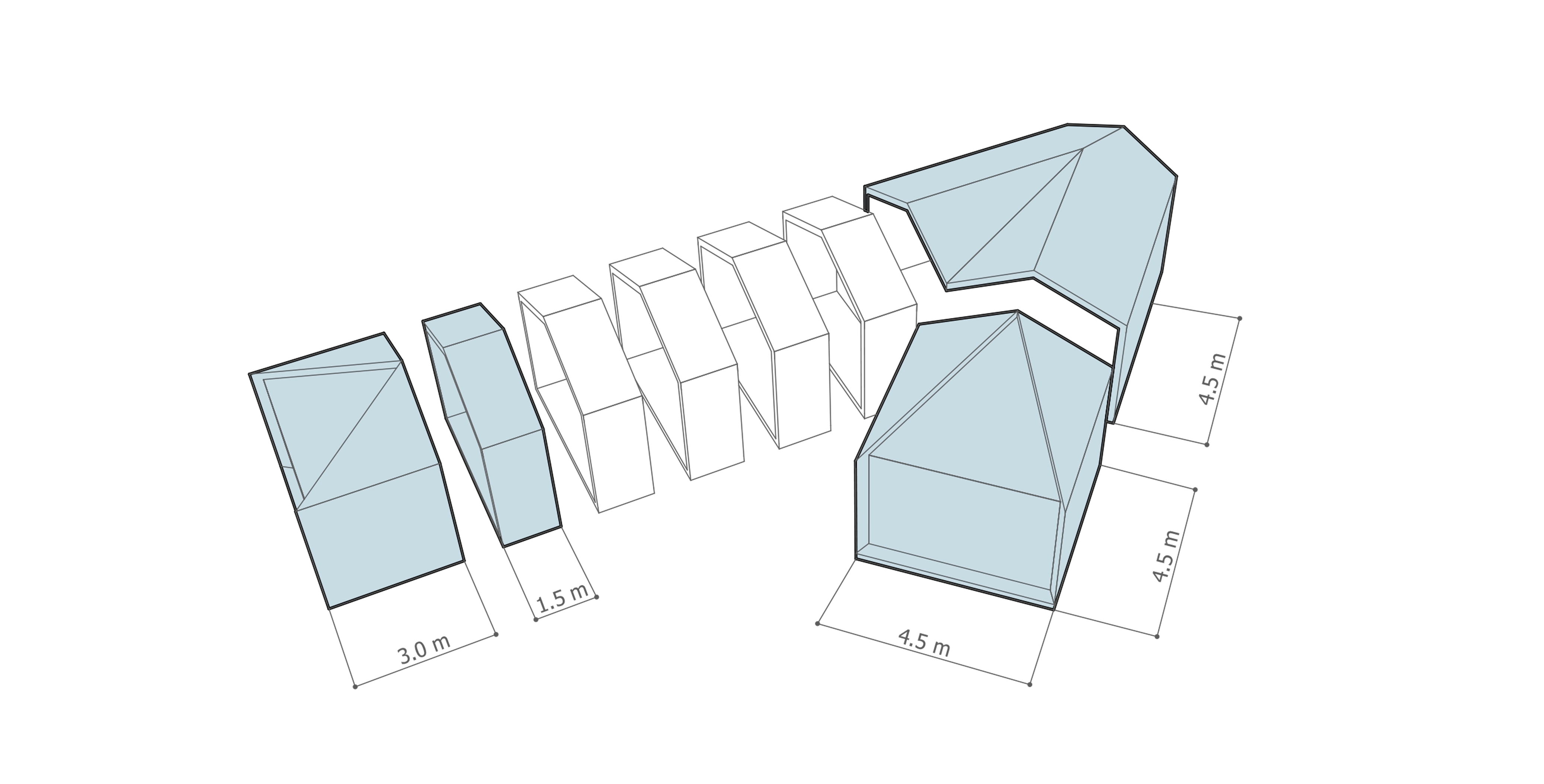 Design diagram 5 for Observatory houses, Roccascalegna, Italy.